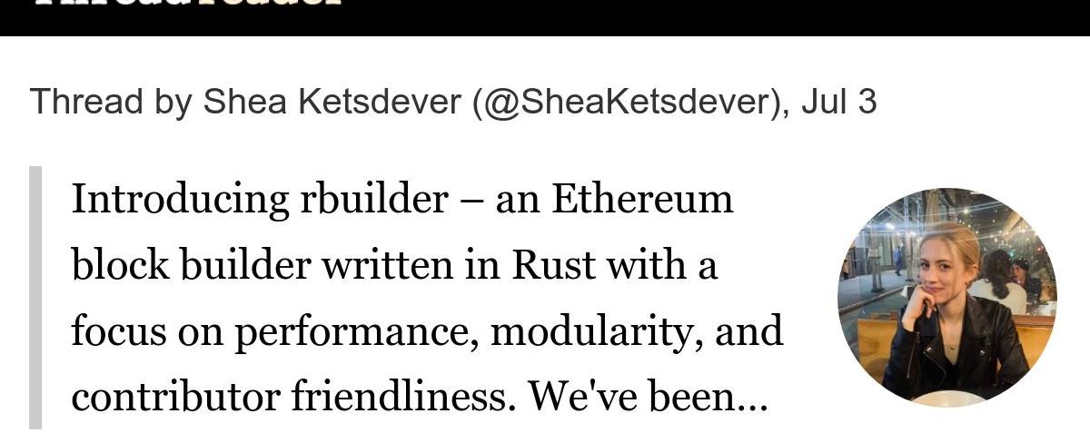 RBUILDER - Un constructeur de blocs Ethereum écrit en Rust