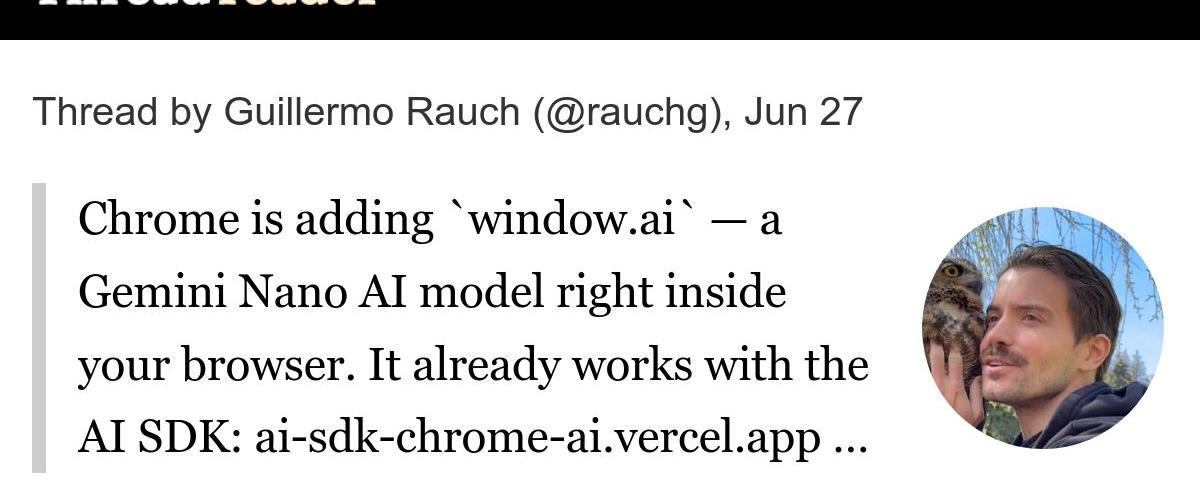 Chrome ajoute `window ai`