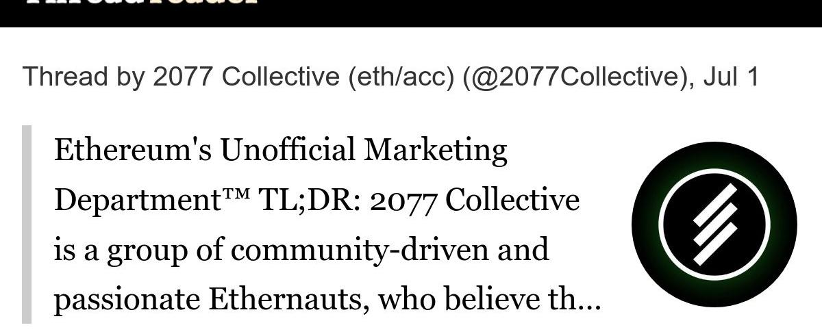 Collectif 2077 - le département marketing non officiel d'Ethereum