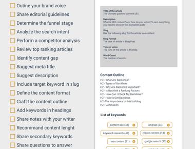 Checklist de brief de contenu SEO