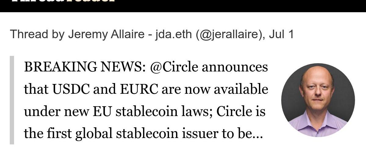 USDC et EURC disponibles sous les lois sur les stablecoins MICA